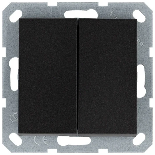 G3014B Выключатель двухклавишный перекрестный (антрацит) Jasmart G-Classic G3014B