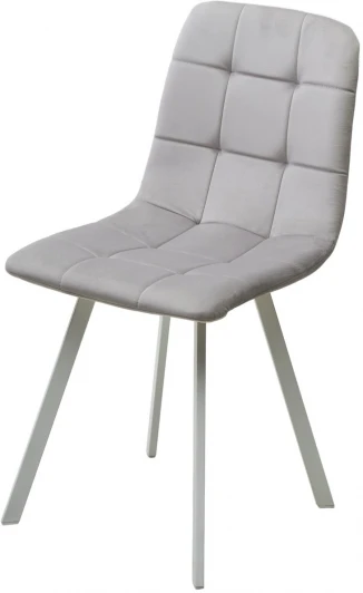 688M05747 Стул M-City РИЧИ, цвет H-09 Светло-серый, велюр / белый каркас