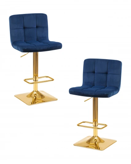 LM-5016-N_G-M_V-MJ9-117 Набор 2 шт стул барный DOBRIN GOLDIE (синий велюр (MJ9-117))
