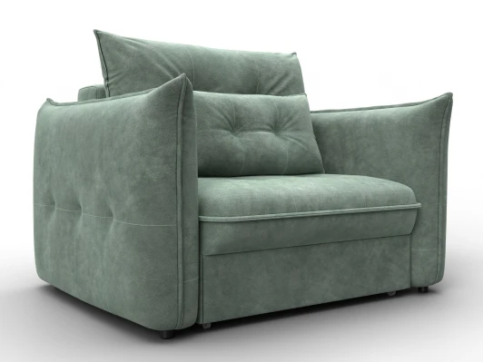 136989 Кресло Лига-100 НПБ (ДСП,Фанера,Велюр/Зеленый) Лига Диванов 136989