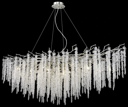 WE185.18.223 Подвесная люстра большая Wertmark Daciana WE185.18.223 (220V, хрусталь, подвески, на тросе, ветки)
