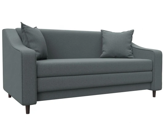 129652 Диван прямой Лига-071 (ЛДСП,Брус,Фанера/Дерево/Рогожка/Серый) Лига Диванов 129652