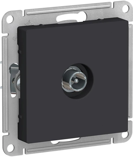 ATN001092 ТВ-розетка встраиваемая проходная (карбон) Systeme Electric AtlasDesign ATN001092
