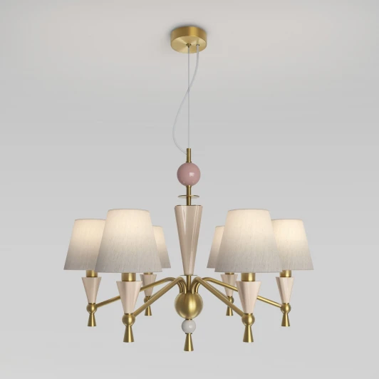 101014/6 Подвесная люстра умная с декором из керамики Eurosvet Teja 101014/6