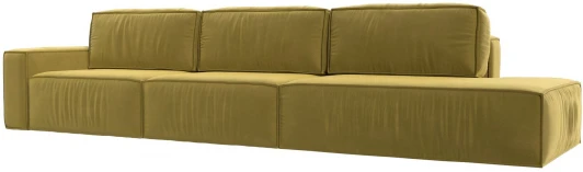 121747L Диван прямой Прага Модерн Лонг подлокотник слева (Желтый/Микровельвет) Лига Диванов арт.121747L