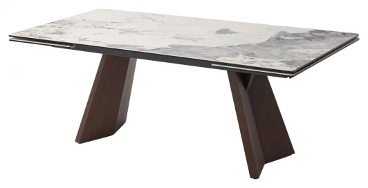 614M06011 Стол БРИАН (BRIAN) 200 ЦВЕТ ПАНДОРА (MATTE PANDORA) керамика на стекле/ ОРЕХ, ®DISAUR M-City 64670