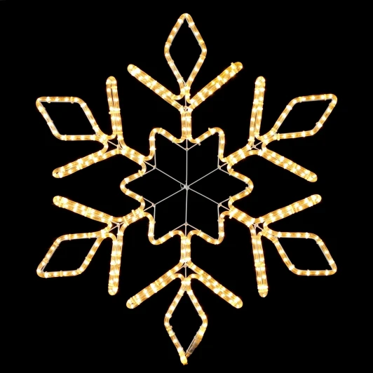 LC-13091 Светодиодная Снежинка "Кристалл" Ø0,8м Тепло-Белая, Дюралайт на Металлическом Каркасе, IP54 Laitcom LC-13091