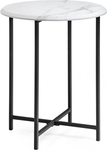 516567 Журнальный стол Woodville Грейс мрамор белый / черный 516567