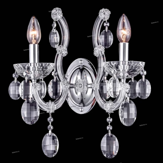 HOLLYWOOD AP2 CHROME Бра хрустальное Crystal Lux Hollywood, 2 лампы , хром с прозрачным