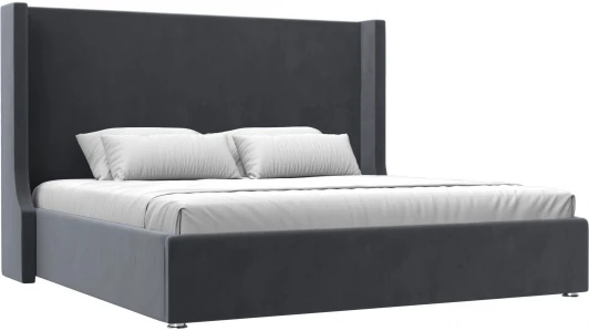 120748 Кровать интерьерная Ларго 200 (Серый/Велюр) Лига Диванов арт.120748