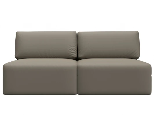 130048 Диван прямой модульный Лига-060 НПБ (ЛДСП,Брус,Фанера/Пластик/Экокожа/Бежевый) Лига Диванов 130048