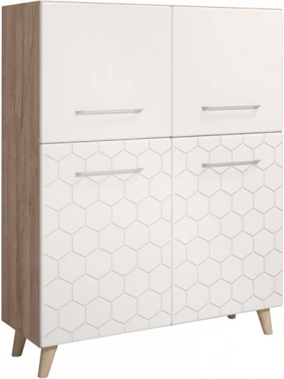 402343 Комод Woodville Мариус М-07 дуб баррик / белый матовый