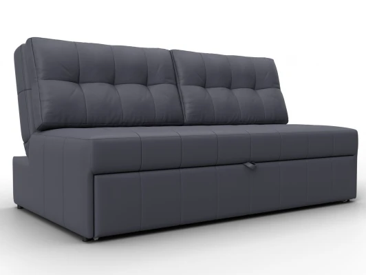 134935 Диван прямой Лига-107 (160) (ЛДСП,Брус,Фанера,Экокожа/Серый) Лига Диванов 134935