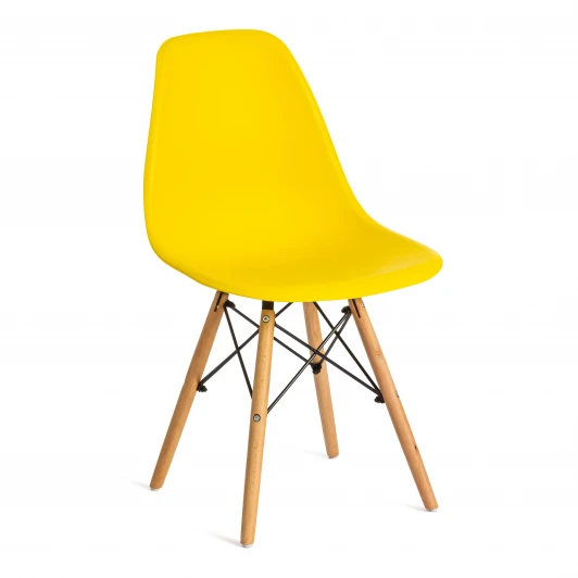 14212 Стул Сindy Eames/Синди Имс] (мод. 001)/1 шт. в упаковке дерево бук/металл/сиденье пластик, 51х46х82.5см, желтый Tetchair 14212