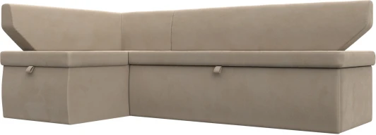 126104L Диван кухонный угловой Омура левый угол (Бежевый/Велюр) Лига Диванов арт.126104L