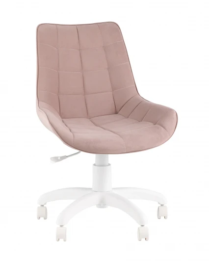 УТ000043343 Кресло офисное Флекс велюр пыльно-розовый, пластик белый TopChairs УТ000043343