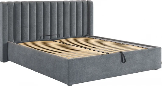 ZP.KM1.6-23.2171 Кровать с подъемным механизмом Ева 160х200 см Mebelson (ДСП,ЛДСП,Велюр/Графит) арт.ZP.KM1.6-23.2171