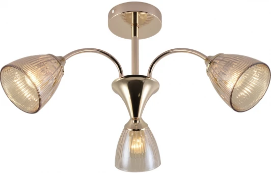 1129/3P Потолочная люстра на штанге Escada Amelia 1129/3P 3x60Вт E27, металл/стекло, золото (220V)