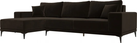 122405L Диван угловой Льюес левый (Коричневый/Микровельвет) Лига Диванов арт.122405L