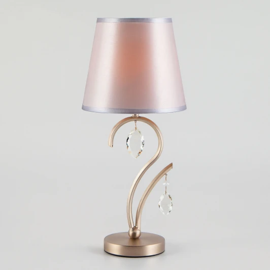 01059/1 сатин-никель Интерьерная настольная лампа Eurosvet Aurelia 01059/1 сатин-никель/прозрачный хрусталь Strotskis