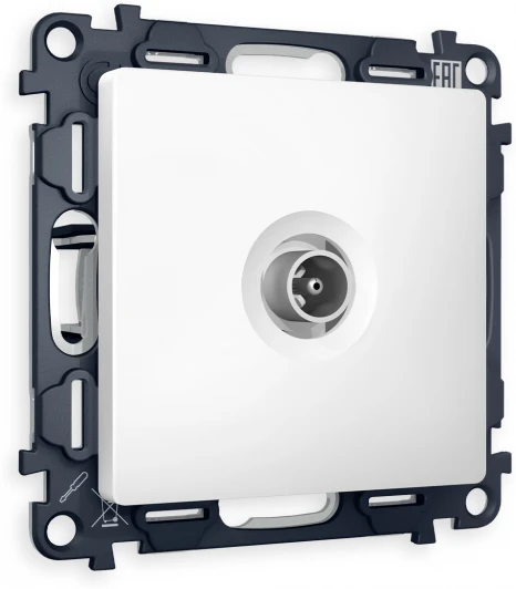 MA133010 Комплект механизма Ambrella Volt TV розетки оконечной ALFA MA133010 Белый матовый 50-870 MHz 1dB QUANT