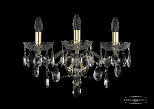 1415B/3/165/XL G Бра Bohemia 1415 1415B/3/165/XL/G (220V, хрусталь, подвески, подсвечник, свеча)