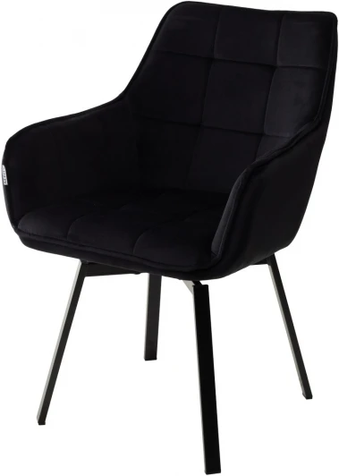 628M03595 Стул M-City MAVERICK BLUVEL-19 BLACK/ черный каркас, поворот.360 град.