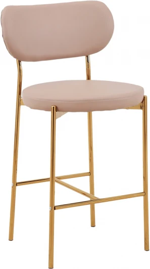 УТ000028064 Стул полубарный Stool Group Барбара экокожа бежевая золотые ножки УТ000028064