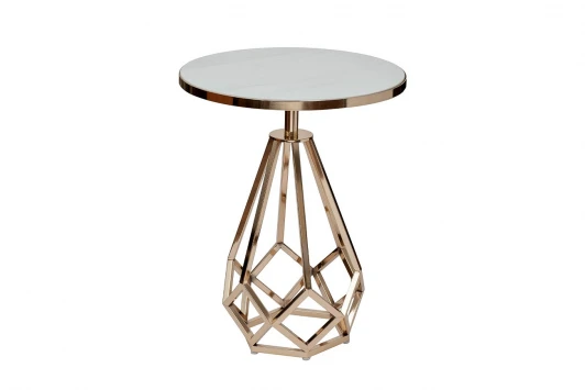 2KF111037-G 2KF111037-G Стол журнальный с мраморной столешницей d50*62см, цвет опоры золото Garda Decor