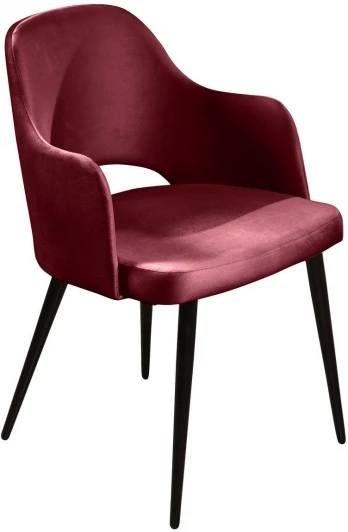 83947 Стул William с подлокотниками, бархат винно-красный 16/ черный конус Top Concept арт.22064