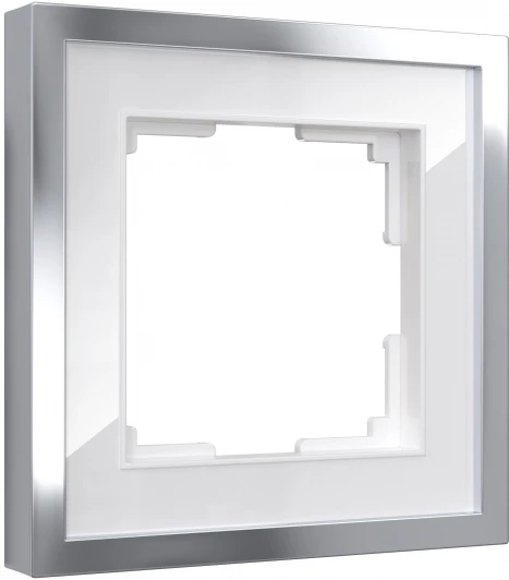 W0012850 Рамка на 1 пост Baguette (белый/серебро) Werkel W0012850 (a060227)
