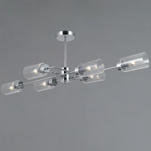 IL0734-6ASQ-25 CR NAPLES Потолочная люстра на штанге ILLUMICO IL0734-6ASQ-25 CR NAPLES (220V)