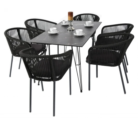 Indoor-4SiS-2419 dark Обеденная группа на 6 персон, цвет темный 4SIS Милан Indoor-4SiS-2419 dark