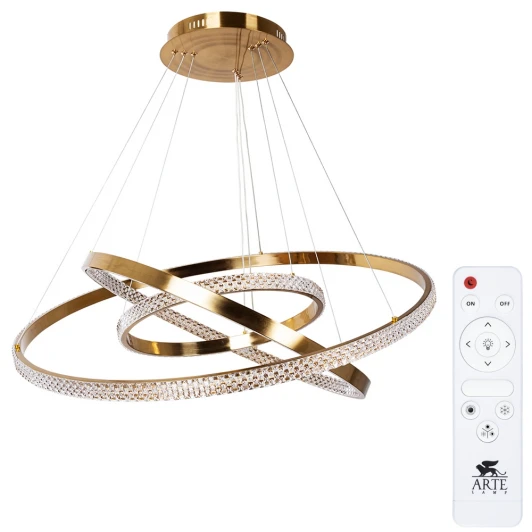 A2182SP-160PB Подвесной светильник Arte Lamp Orione A2182SP-160PB (LED, 220V, пульт управления, на тросе, кольцо)