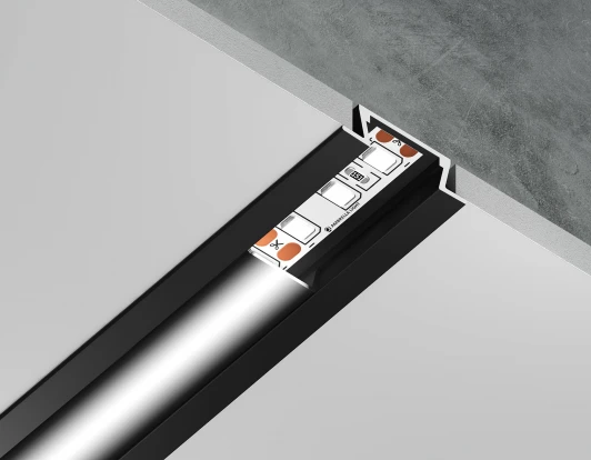 GP1001BK/BK Алюминиевый профиль встраиваемый для светодиодной ленты до 11мм Ambrella Illumination GP1001BK/BK