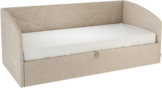 KM.S-15.2170 Кровать с подъемным механизмом Бест (Софа) 90х200 см Mebelson (ЛДСП,Ткань,Велюр/Капучино) арт.KM.S-15.2170
