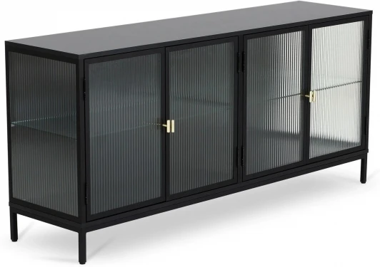 774636 Сервант 4-х дверный The One ОГОГО (арт.774636), (ЛДСП,Металл,Стекло/Черный)