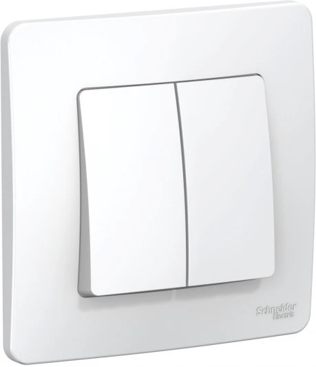 BLNVS006501 Выключатель встраиваемый двухклавишный (белый) Systeme Electric Blanca BLNVS006501