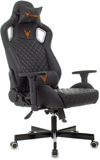 KNIGHT OUTRIDER B Кресло игровое Knight Outrider черный ромбик эко.кожа с подголов. крестовина металл