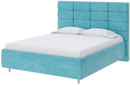 1909754 PROxSON Кровать Shapy без основания (Ткань: Велюр Лофти Лазурь) 90x200