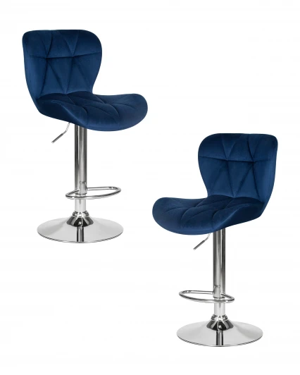 LM-5022-N_CH-M_V-MJ9-117 Набор 2 шт стул барный DOBRIN BARNY (синий велюр (MJ9-117))