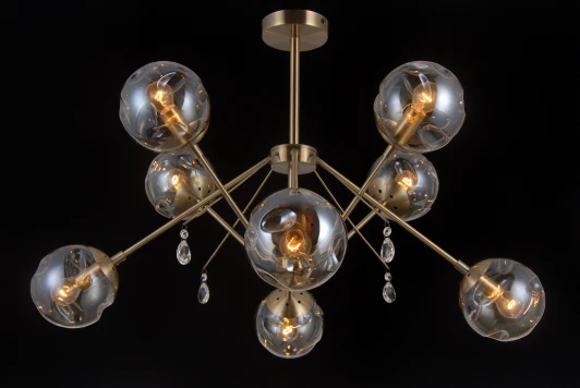 MOLECULE 81045-8C ANTIQUE BRASS Потолочная люстра Natali Kovaltseva Molecule 81045-8C ANTIQUE BRASS