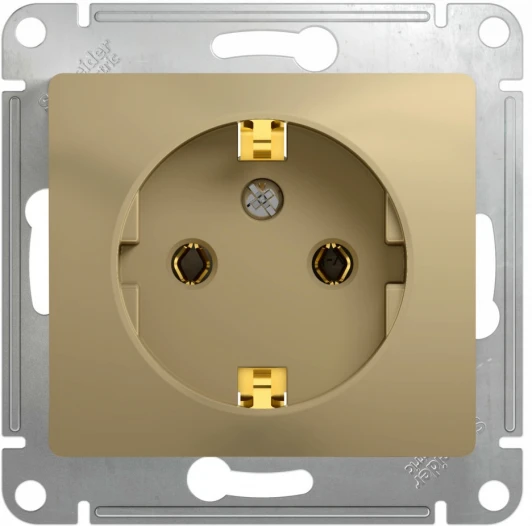 GSL000443 Розетка встраиваемая с заземлением (титан) Systeme Electric Glossa GSL000443