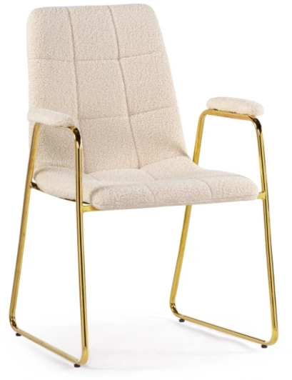 15546 Стул Woodville на металлокаркасе Lana cream / gold 15546