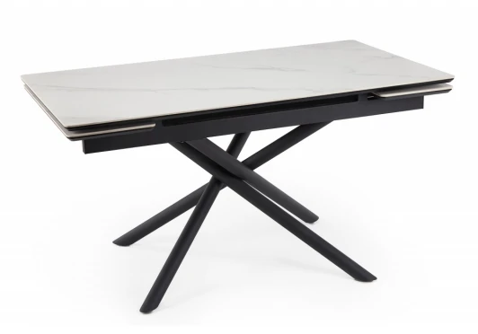 625721 Кухонный стол Notta Мэриан 140 (200) х 80 snow alpin white / черный