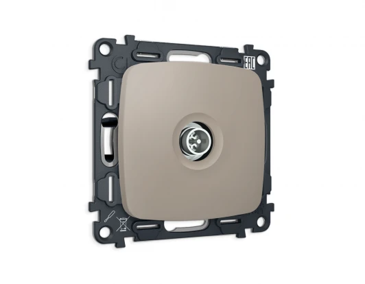 MO373005 Комплект механизма ТВ-розетки оконечной экранированной встраиваемый (серо-бежевый матовый) Ambrella Volt QUANT MO373005