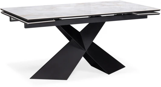 553547 Керамический стол Woodville Хасселвуд 160(220)х90х77 carla larkin / черный 553547