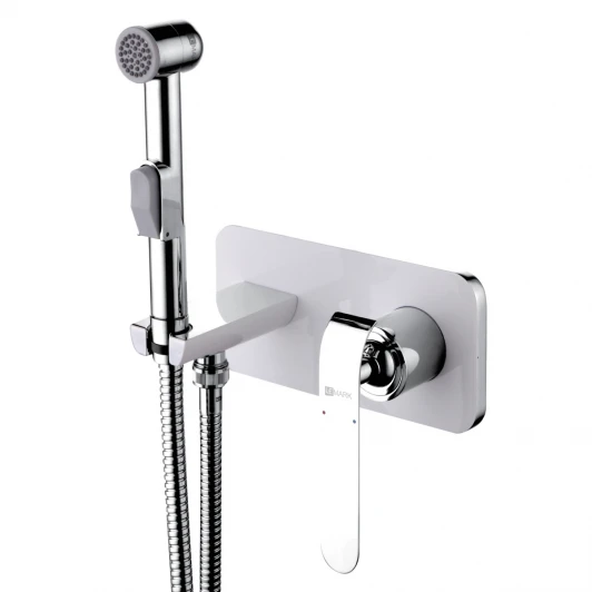 LM4919CW Гигиенический душ Lemark Melange LM4919CW со смесителем, С ВНУТРЕННЕЙ ЧАСТЬЮ