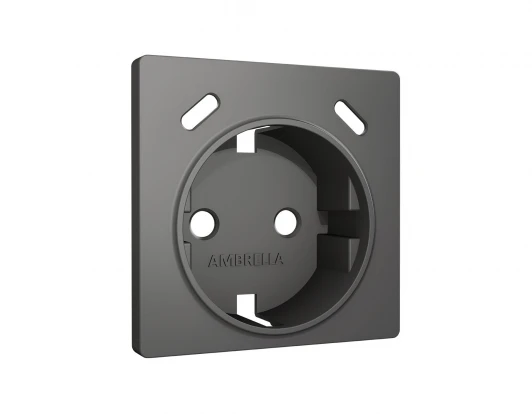 AP6605 Лицевая панель для электрической розетки с заземлением и шторками 2хUSB Type-C (антрацит серый) Ambrella Volt QUANT AP6605
