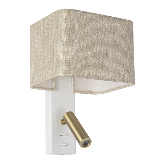 CL704482 Бра с абажуром и выключателем с подсветкой для чтения Citilux Dekart CL704482 белый/песочный